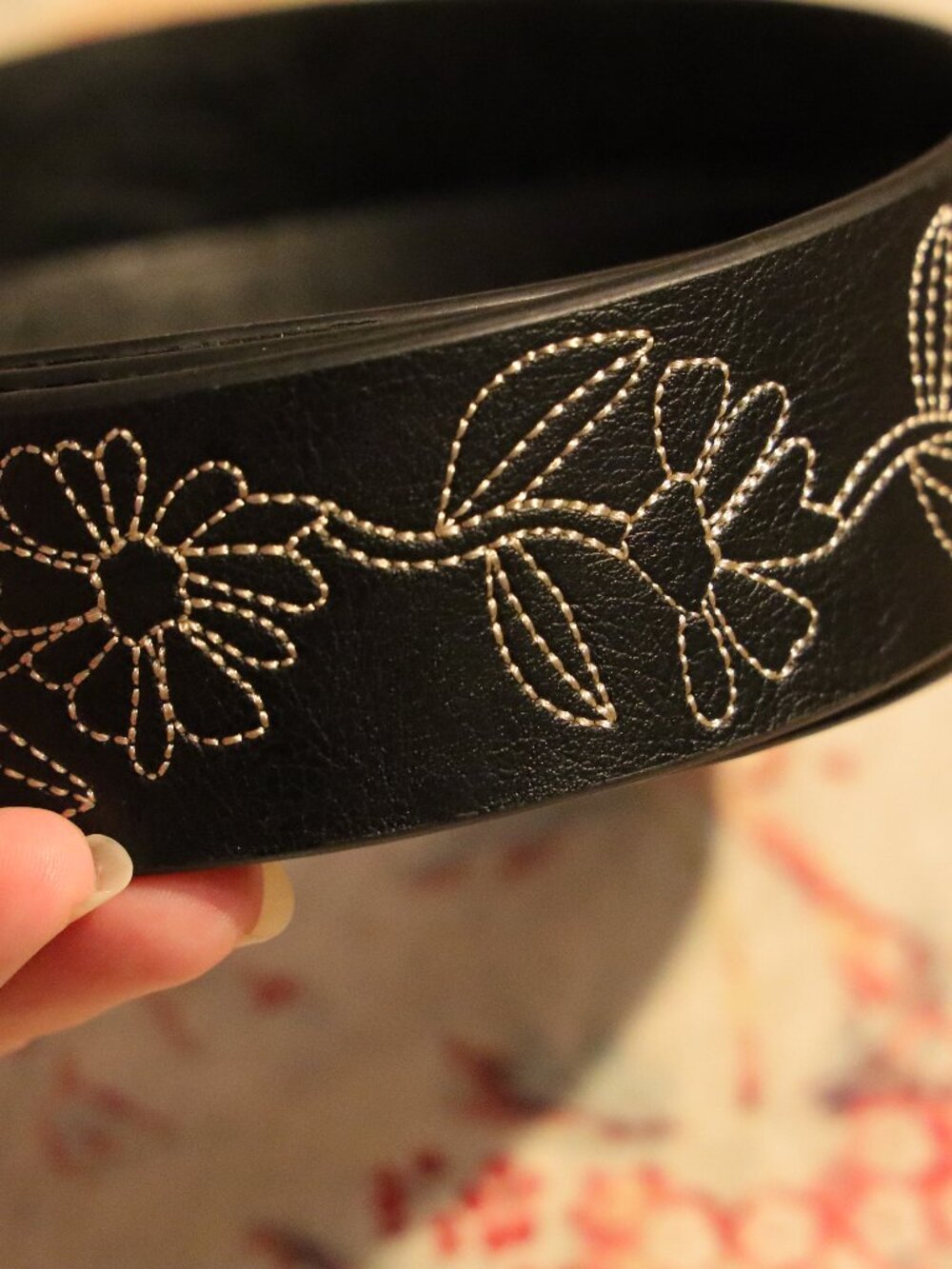 Relic Black Floral Embroidered Belt Size L